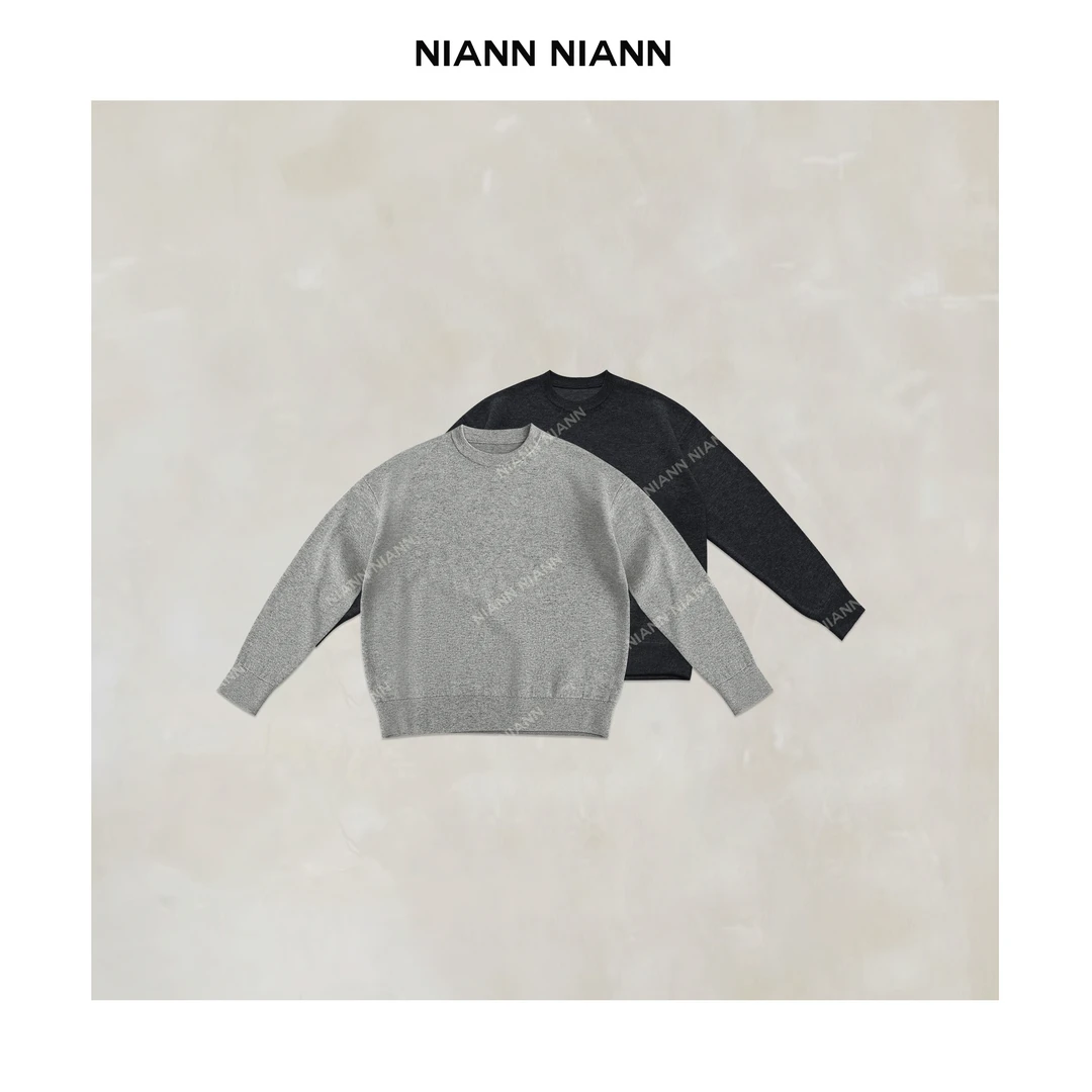 NiannNiann 新款女装慵懒加厚软糯双层100羊毛套头上衣15099