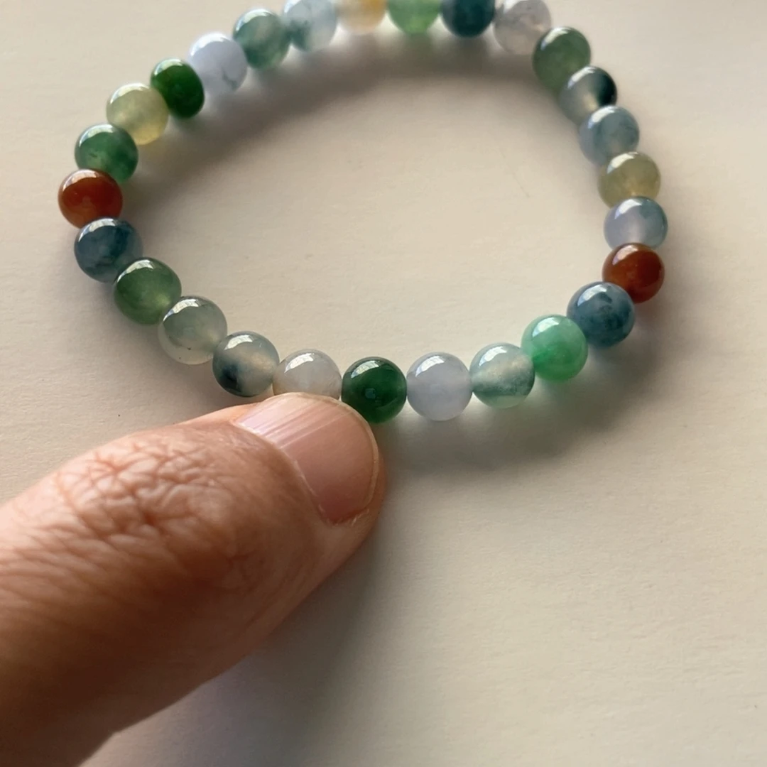 春***蛮翡翠未镶嵌手链翡翠手串珠链工厂自己生产的