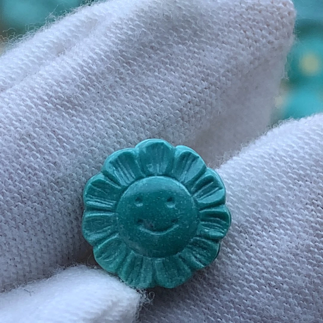 未镶嵌绿松石原矿绿松石向日葵花花配饰