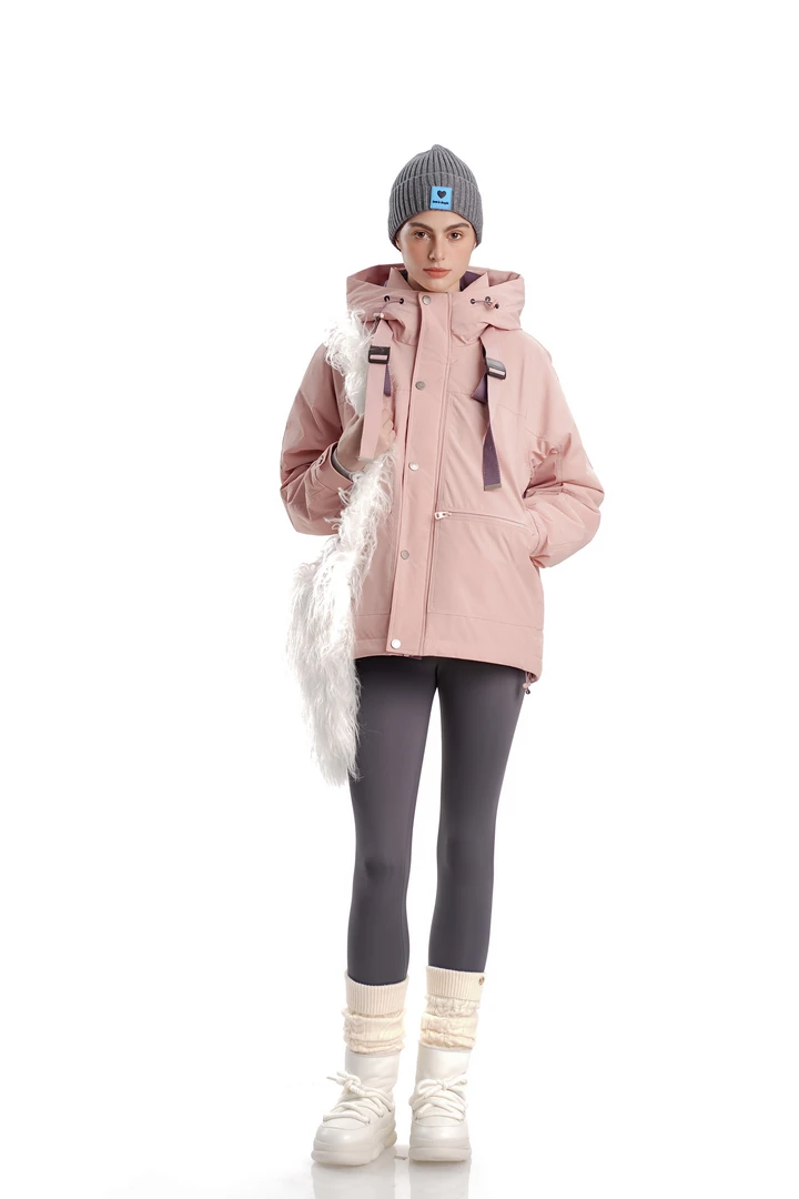 BIANBU 拼色织带男女同款情侣穿搭羽绒服 79813