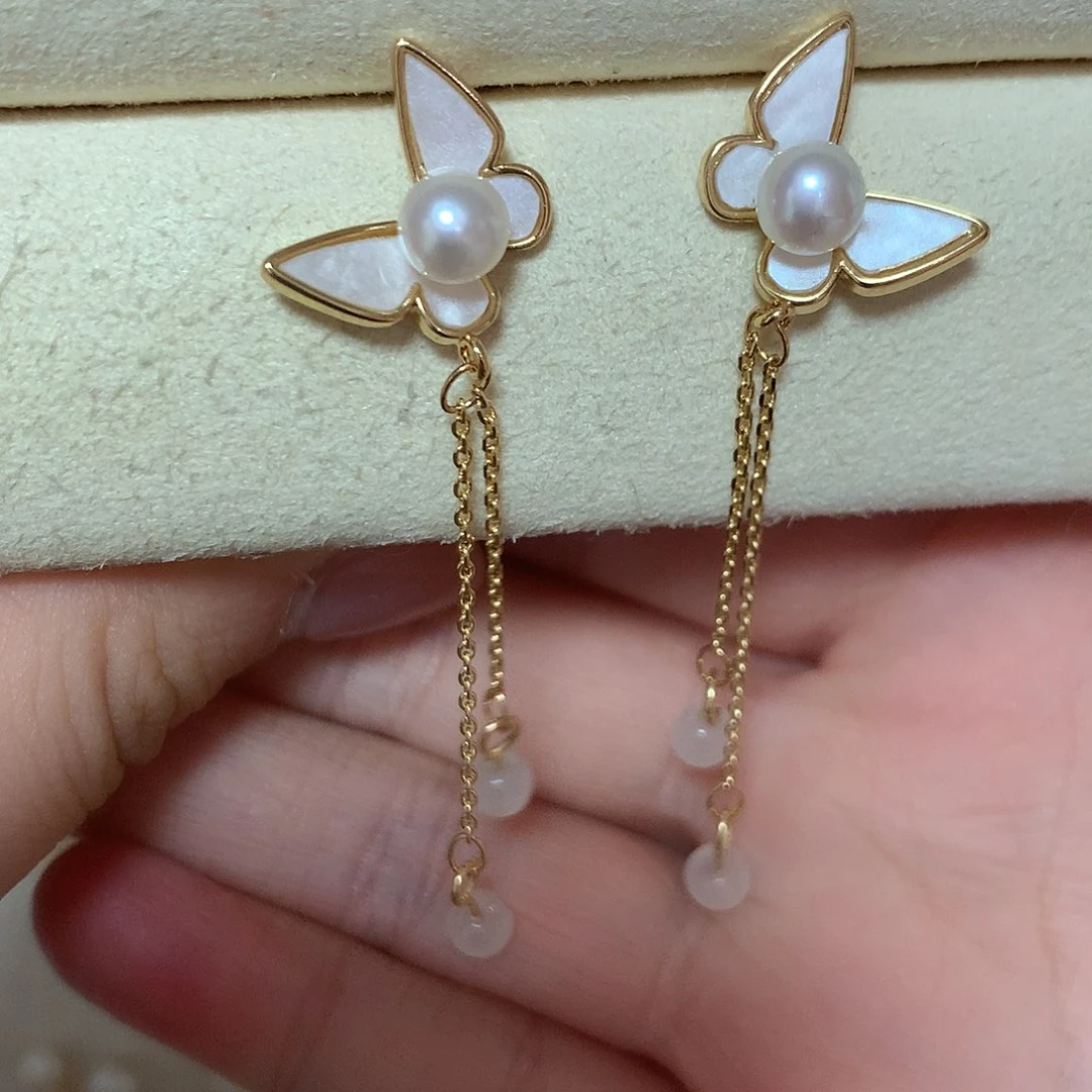 淡水珍珠耳饰合金