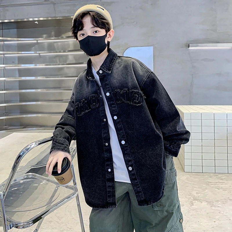 儿童装男童春装外套2025新款中大童春季男孩春秋款牛仔洋气炸