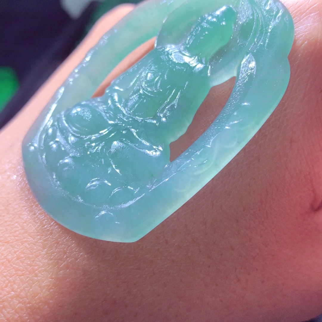 定制翡翠未镶嵌天然翡翠A货毛货挂件