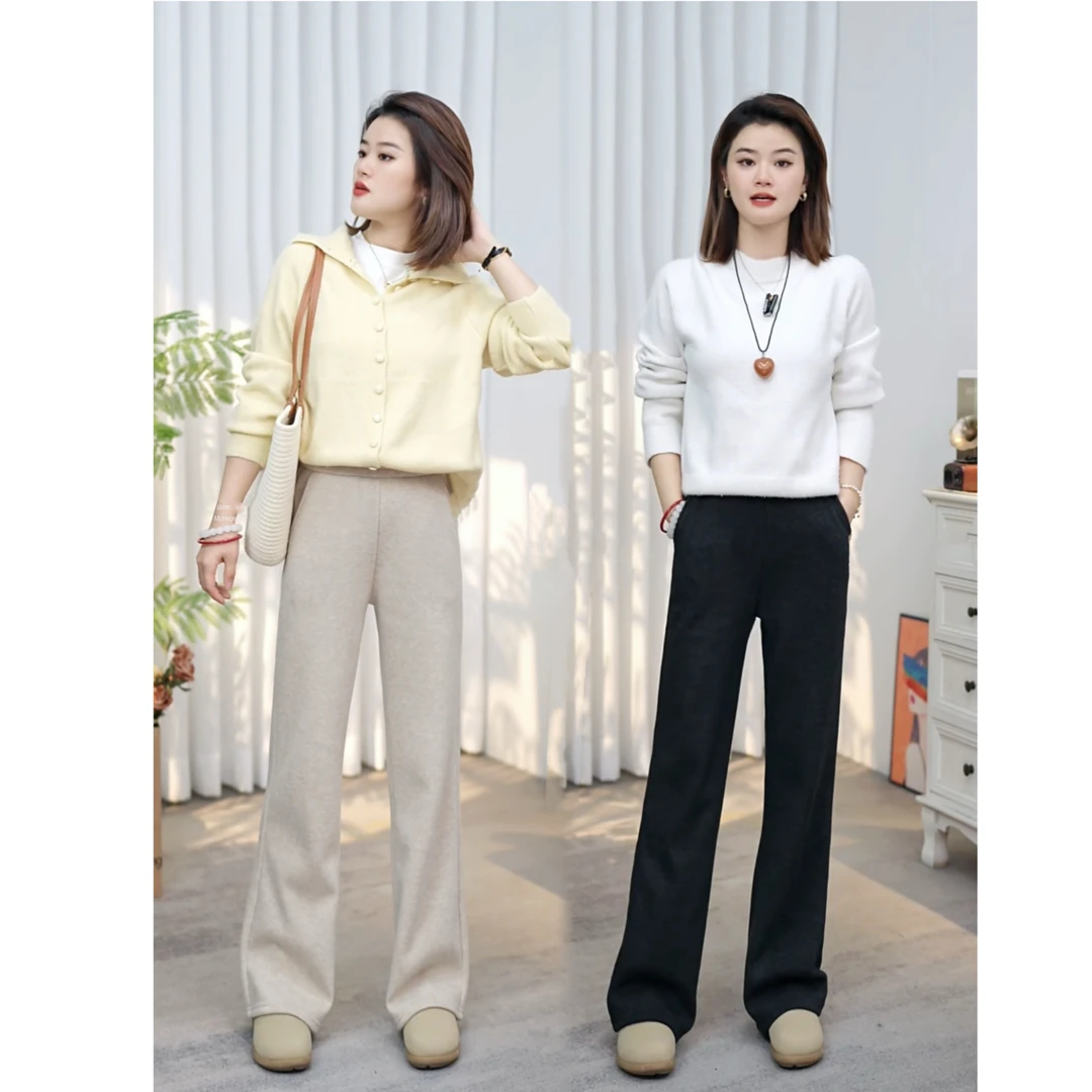 春季新款高腰小个子网红显瘦宽松休闲裤子