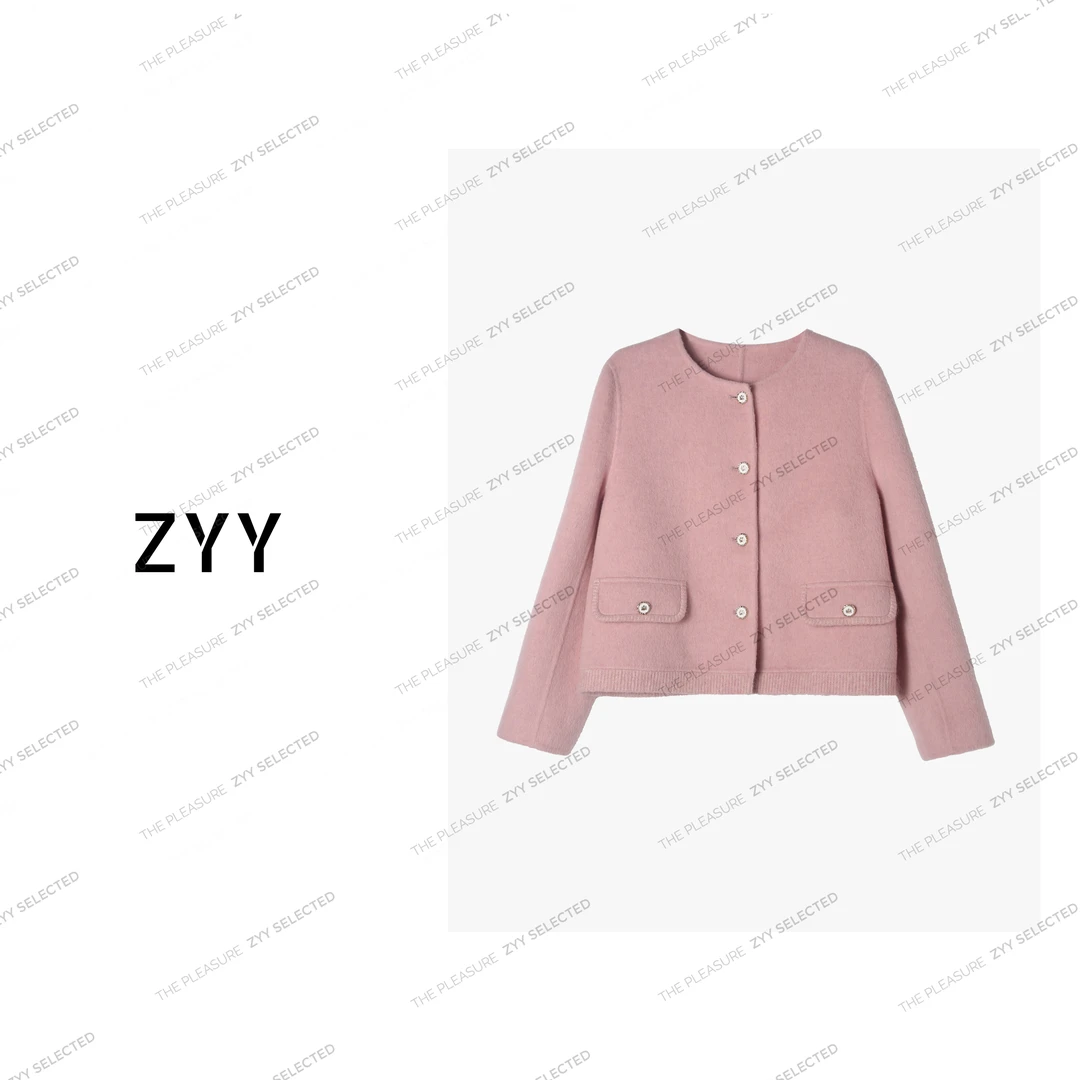 ZYY【悸动旋律】2025/S新品圆领时尚小香风毛呢外套女X25QMNWT04074