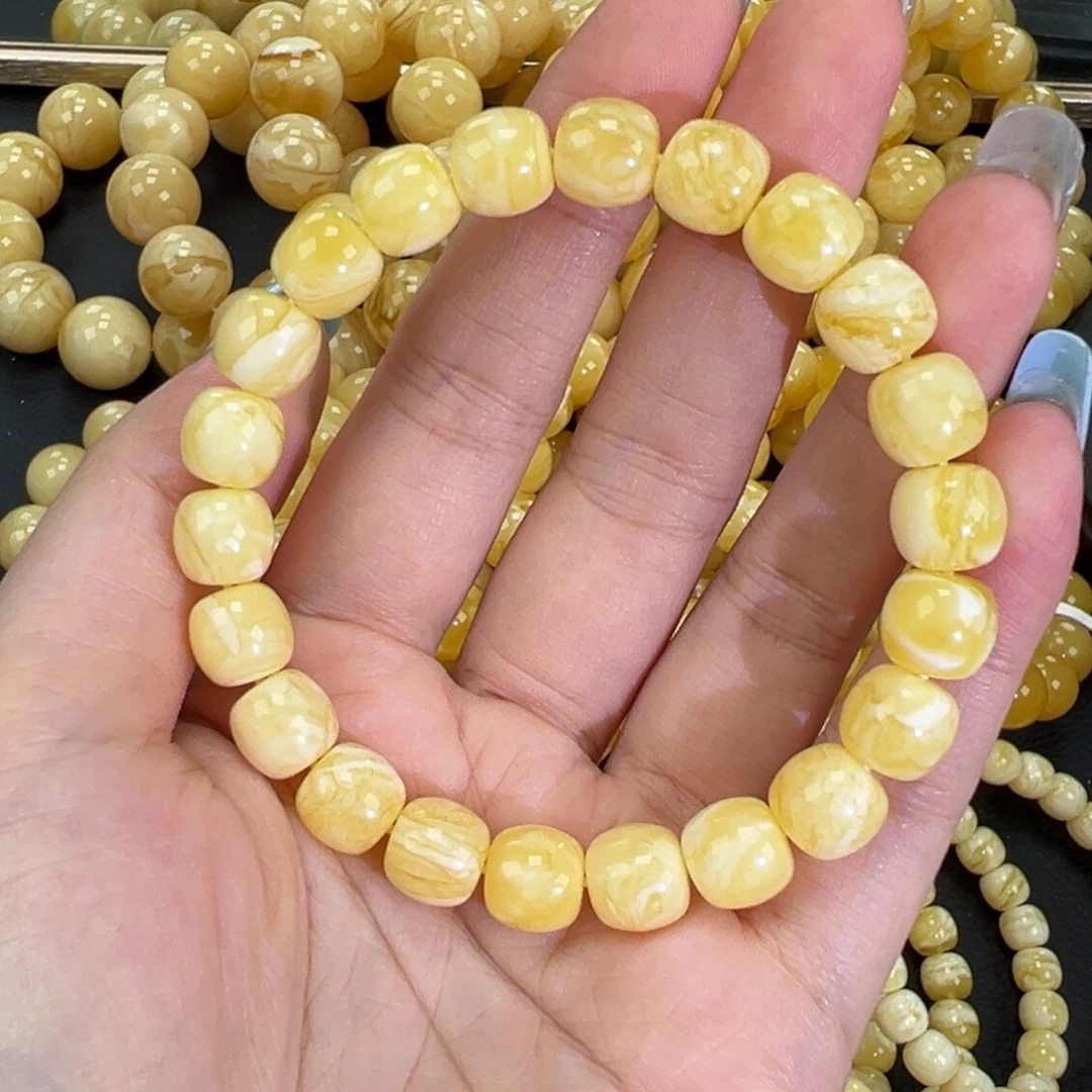 琥珀未镶嵌手链白蜡精工