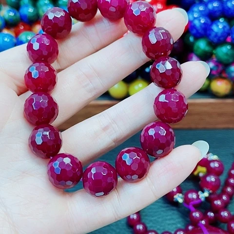 玛瑙未镶嵌手饰血胆金莲切面14