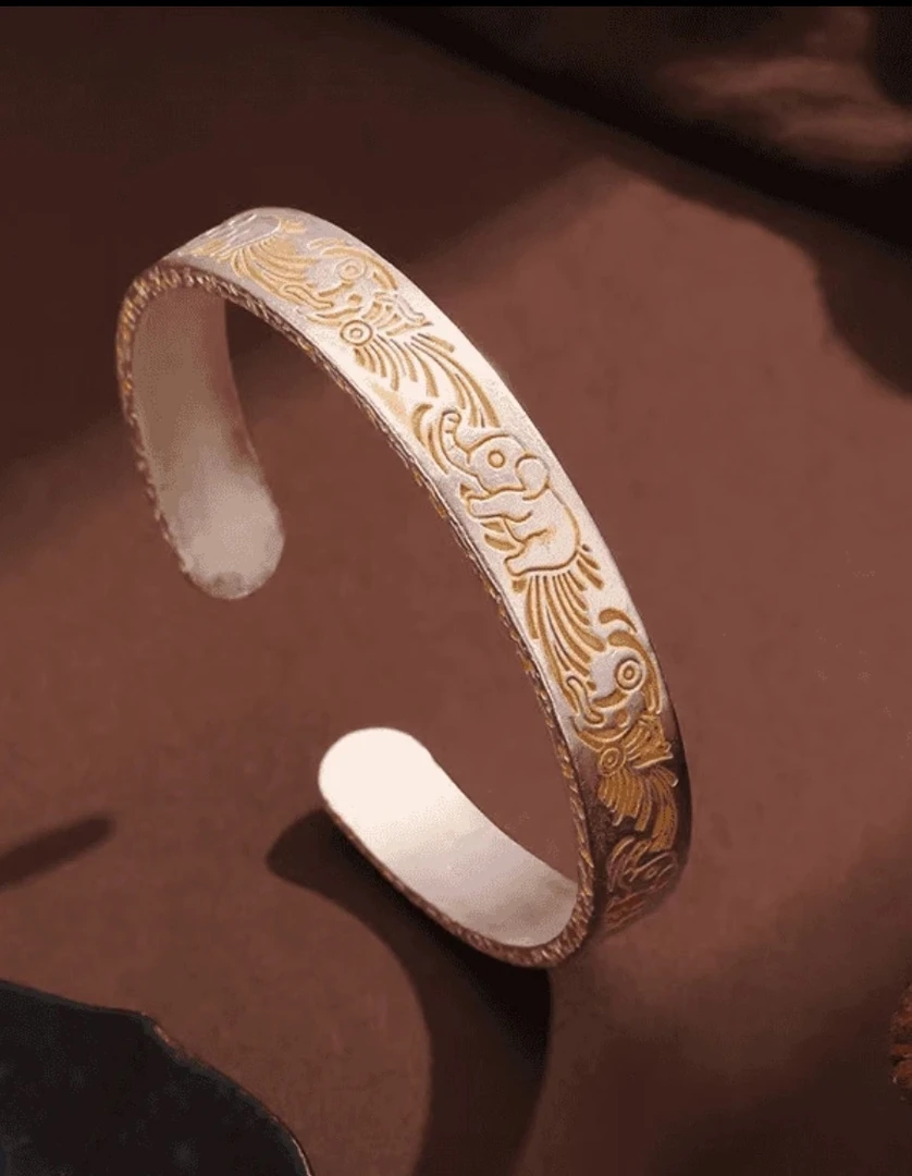 足银手镯 26号链接 【开口手镯】足银999.9 清库存带证书礼盒包装