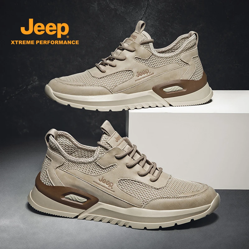 jeep吉普男鞋秋季新款飞织运动网鞋男款轻便休闲时尚透气网面潮鞋