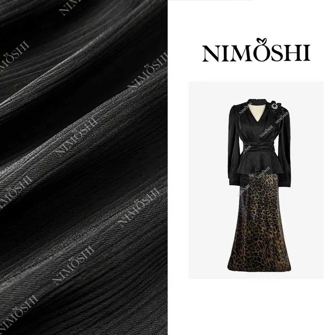 【莎总专属】秋季高奢贵妇高奢拼接豹纹裙摆气质显瘦连衣裙Q2367