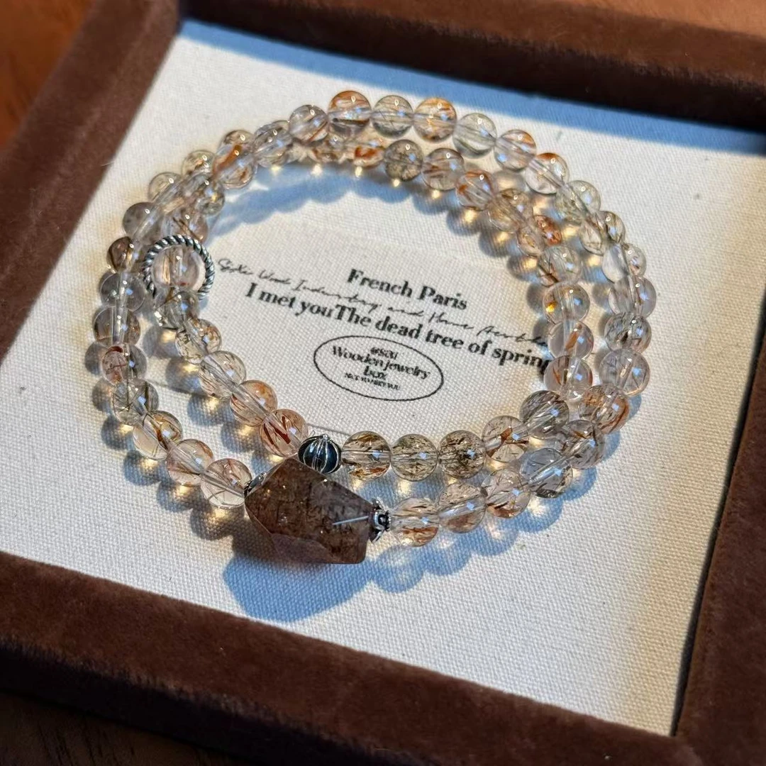 黑金超七随形双圈水晶手串手链 颜色微差多样性发其一L46