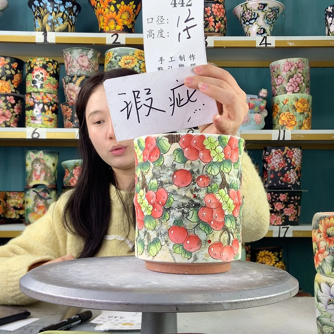 陶景德镇手工花盆442