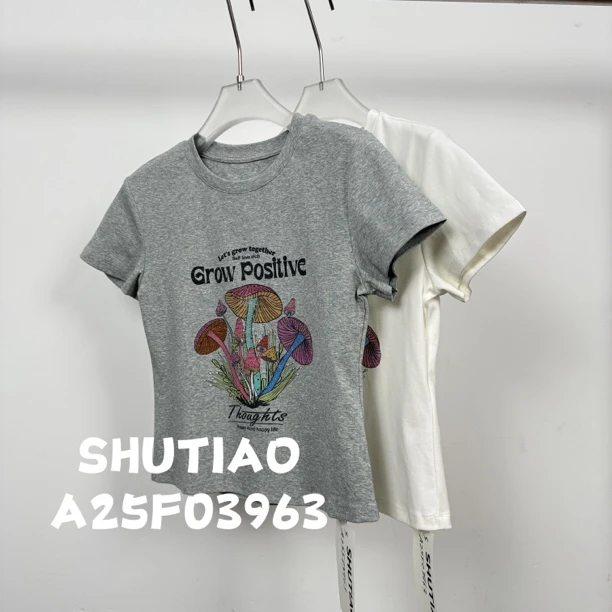 【SHUTIAO】2025夏季：新款小众设计款T恤A25F03963