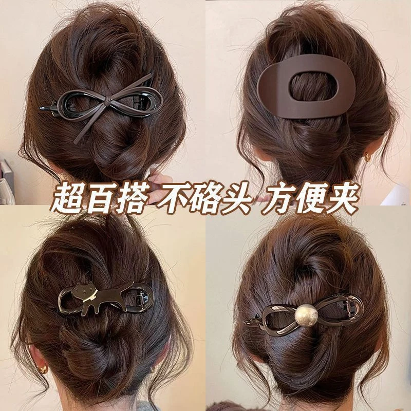 简约磨砂鸭嘴夹大号后脑勺盘发抓夹女2025新款发夹高级感发卡头饰