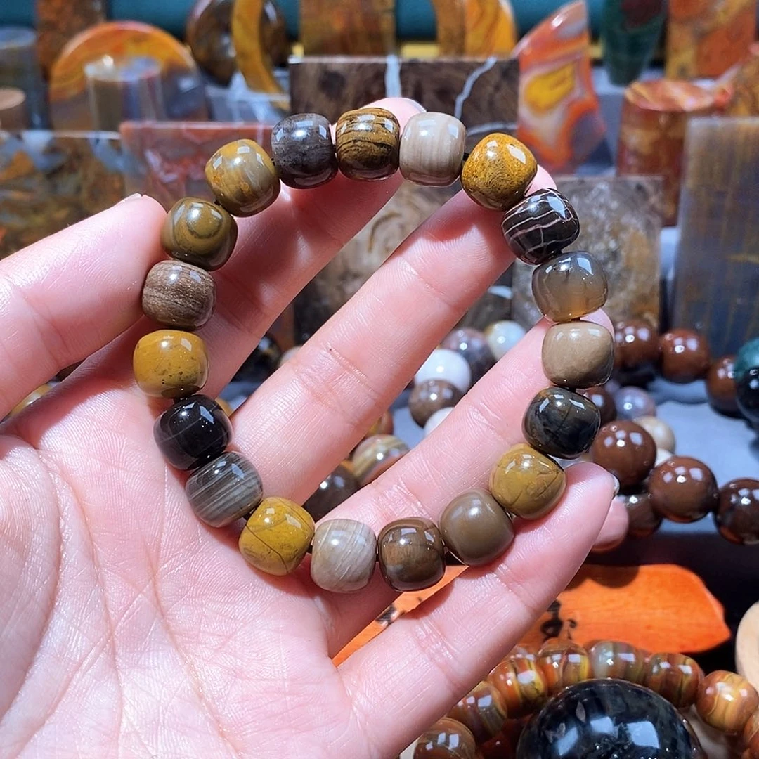 硅化玉天然北票硅化玉手串未镶嵌