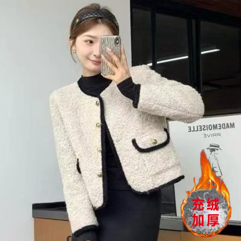 【当天发+运费险】时尚气质毛毛外套充绒内胆加厚小香风韩版YN552