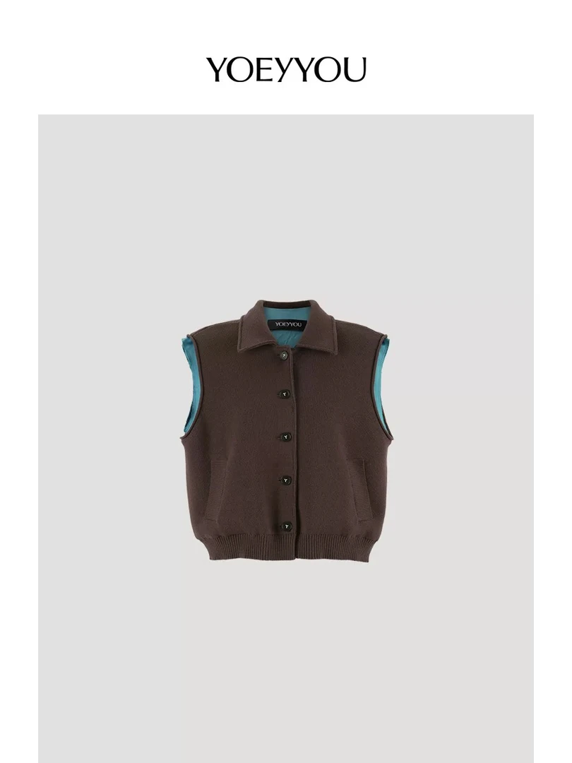 SINCEHERE买手店YOEYYOU2025春季新款设计师假两件倒T针织上衣