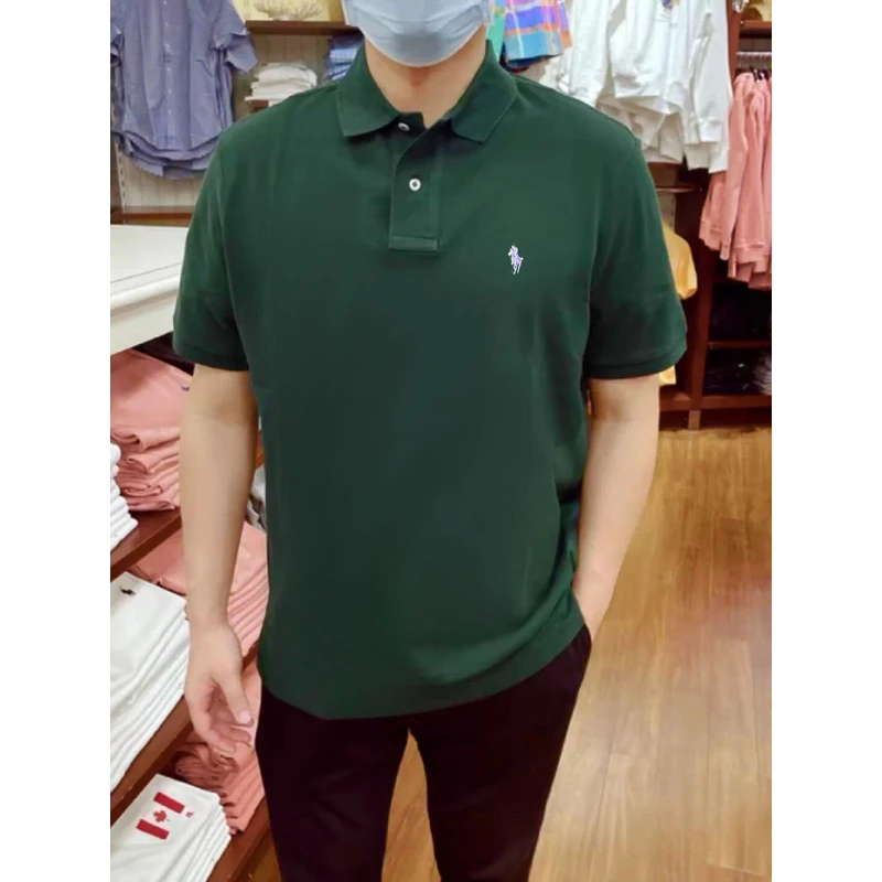 小马标 2025春夏新款男士高端商务纯棉翻领短袖T恤polo衫 2215