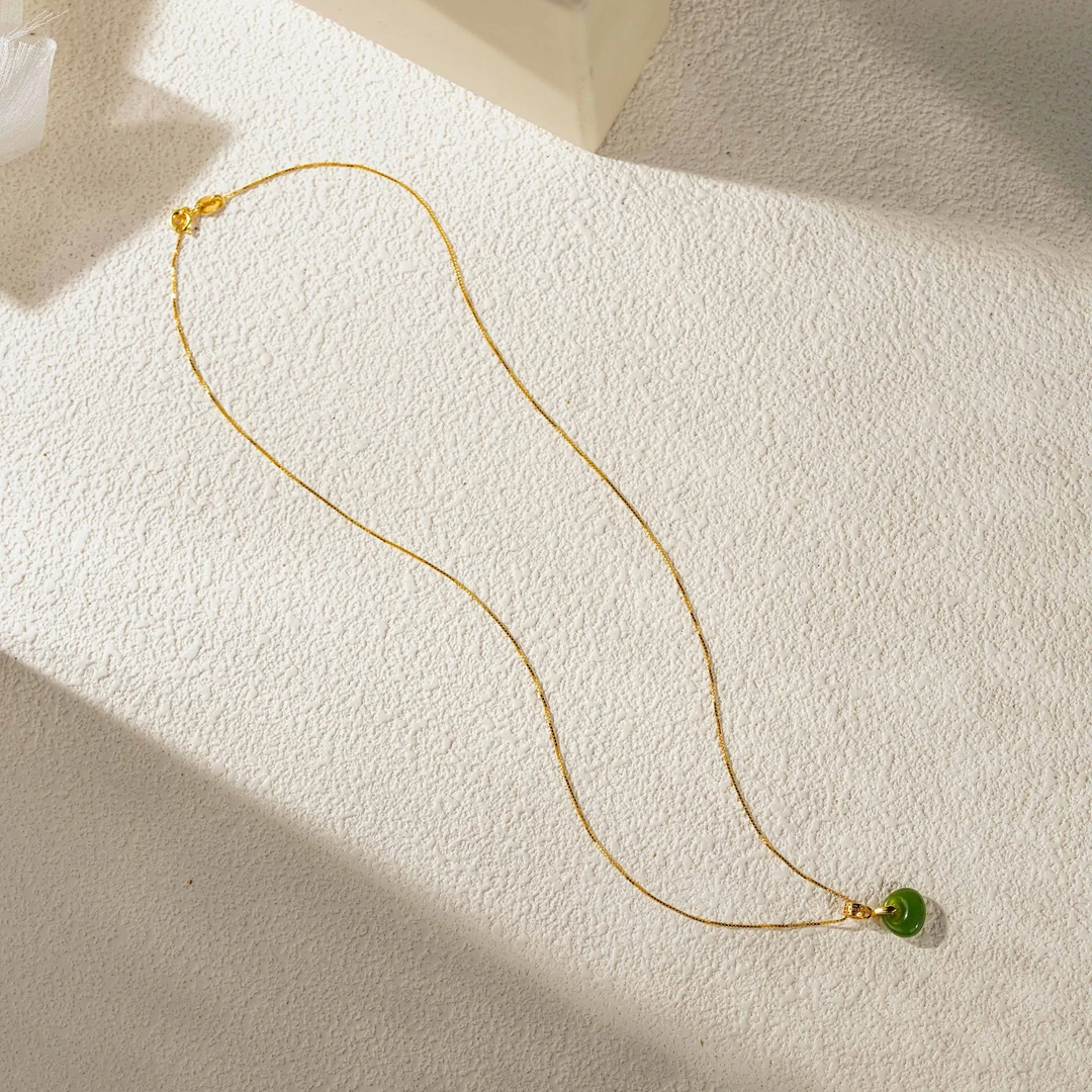 【包你所有】碧玉小锁包项链925（ 天然珠宝多样性发其一）