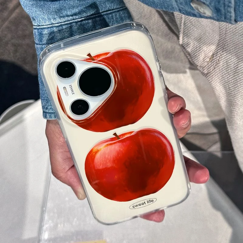 时髦红苹果适用苹果16promax手机壳新款小米15小众荣耀300女OPPO