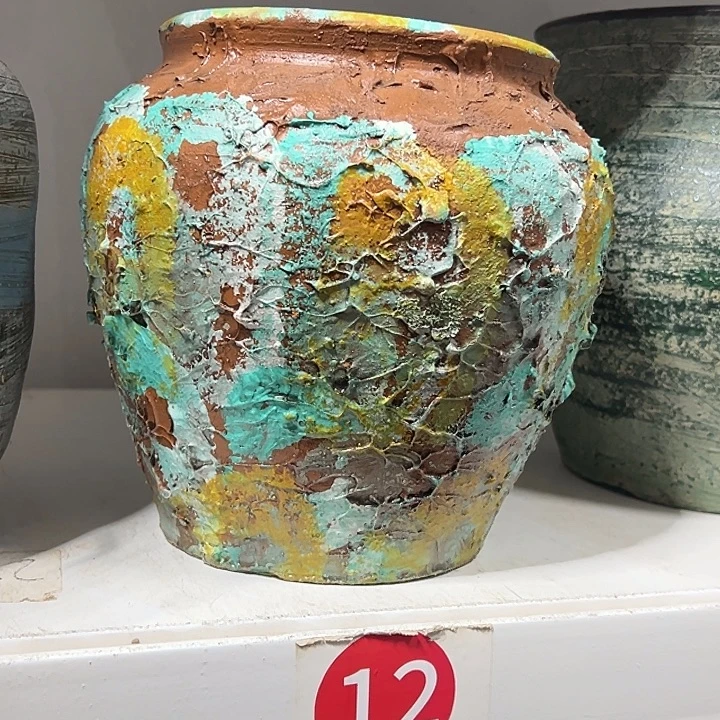 彩绘坛子高20口14默认打孔