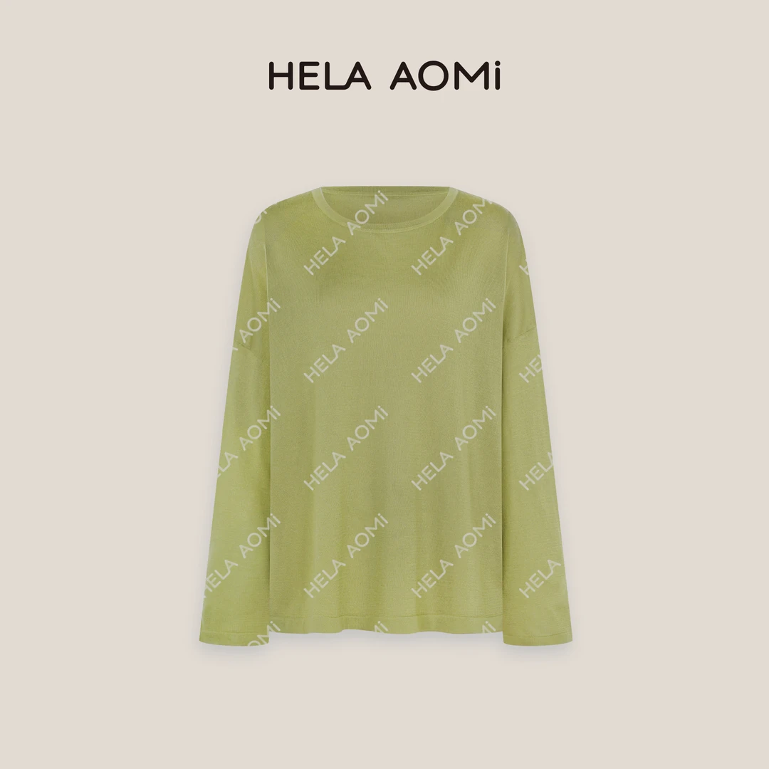 HELA AOMI“莱赛尔70.8%三醋酸纸片量感”纯色薄款针织衫CY5BM32563