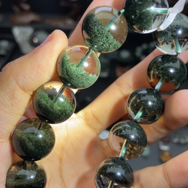 未镶嵌手链水晶绿幽灵聚宝盆18