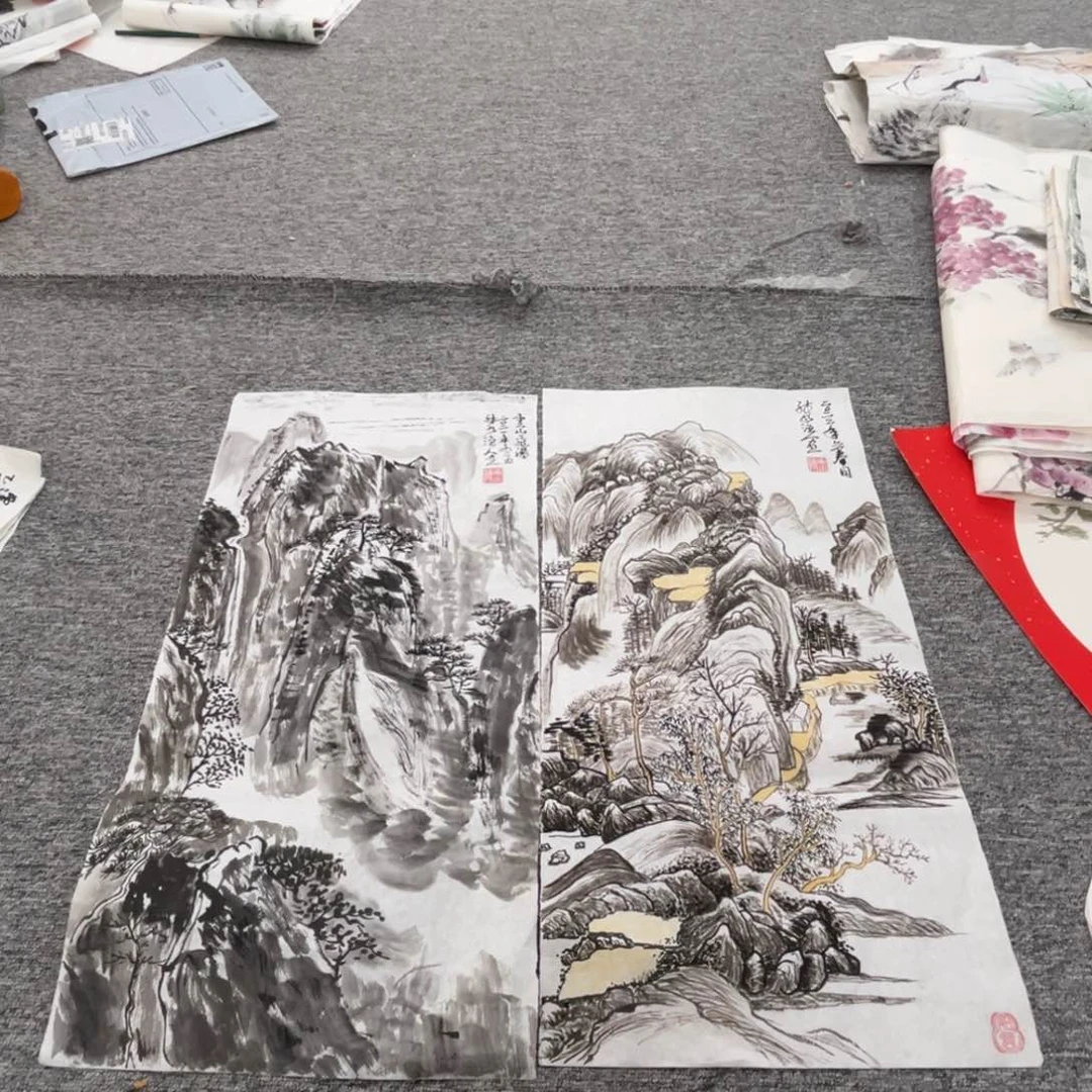 国画姚贵老师四尺四开绘画两张