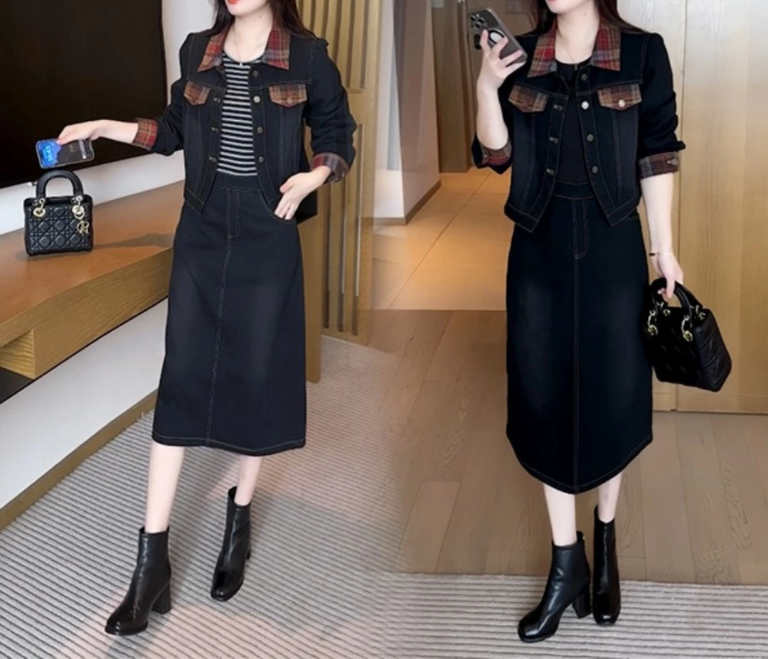 2025秋季新款时尚洋气穿搭气质休闲显瘦收腰减龄牛仔套装123