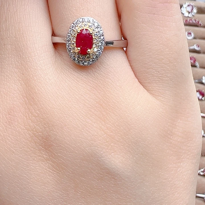 银S925镶嵌红宝石戒指