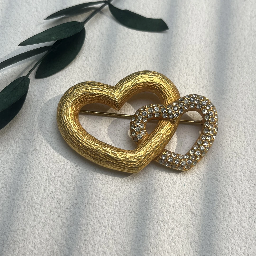 铜合金合成锆石胸针 【六六中古】孤品复古胸针tr0083