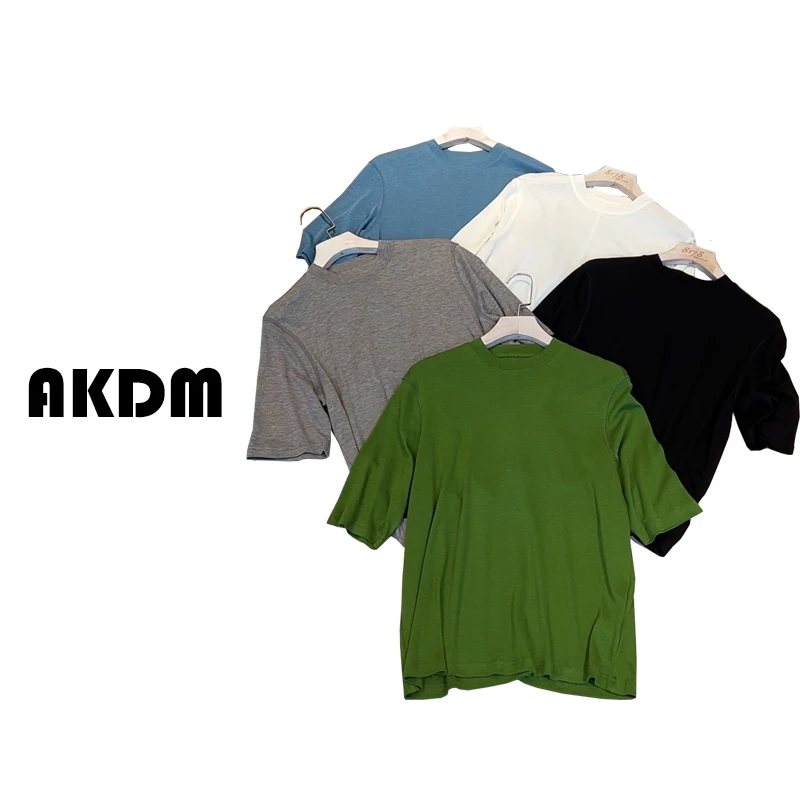 AKDM 亲肤莱赛尔圆领中袖T恤女士