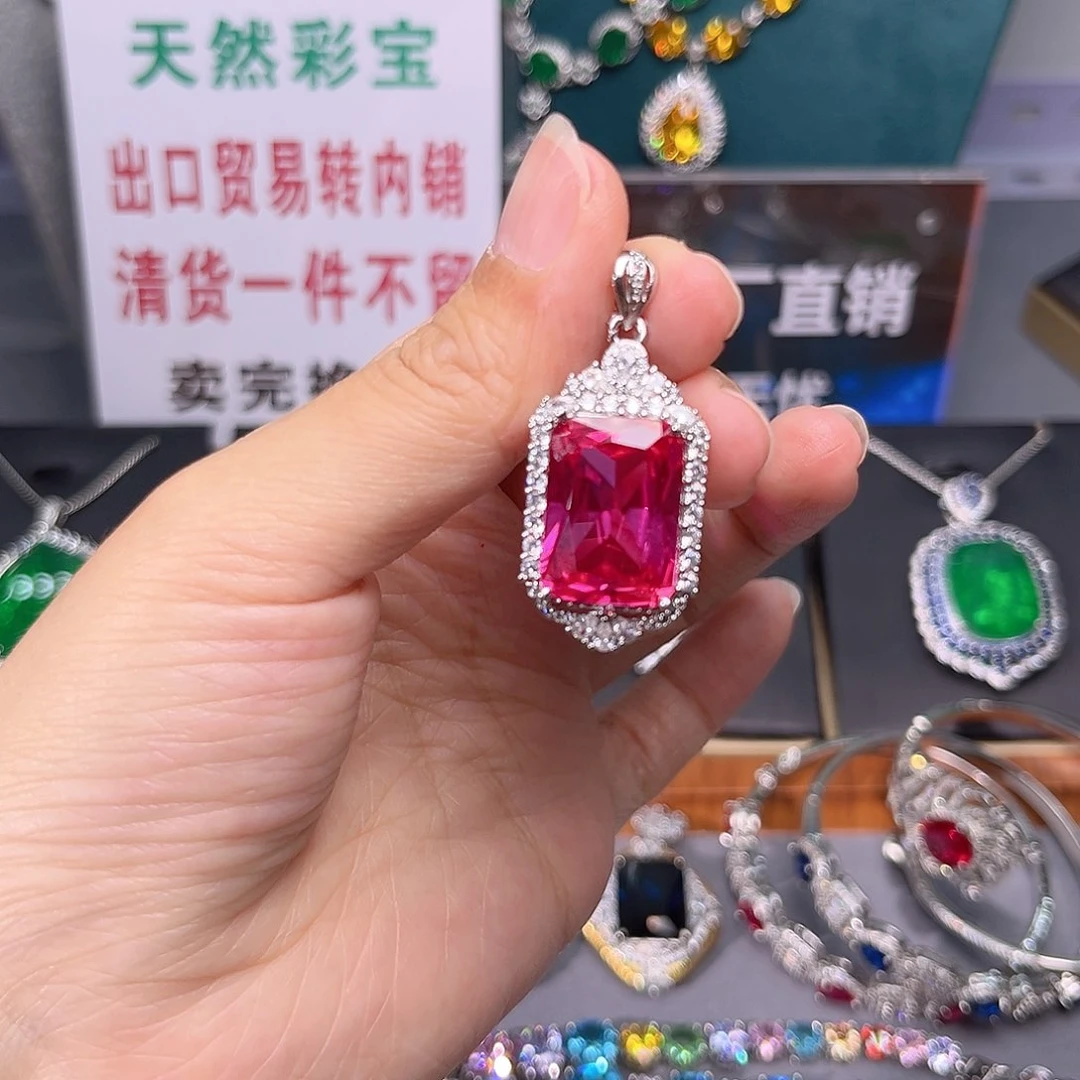 蓝宝石手链银S925镶嵌c z 6