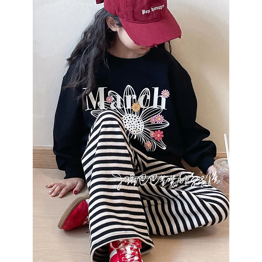 女童超好看卫衣秋装2025新款儿童韩系穿搭上衣女孩大童开学季衣服