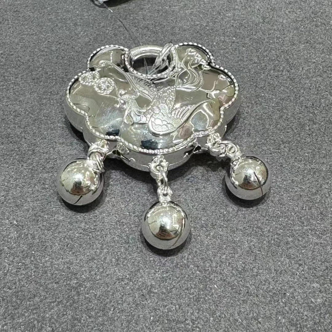 CBAI/菜百 足银银制品 XD 足银锁  灵动时尚小锁