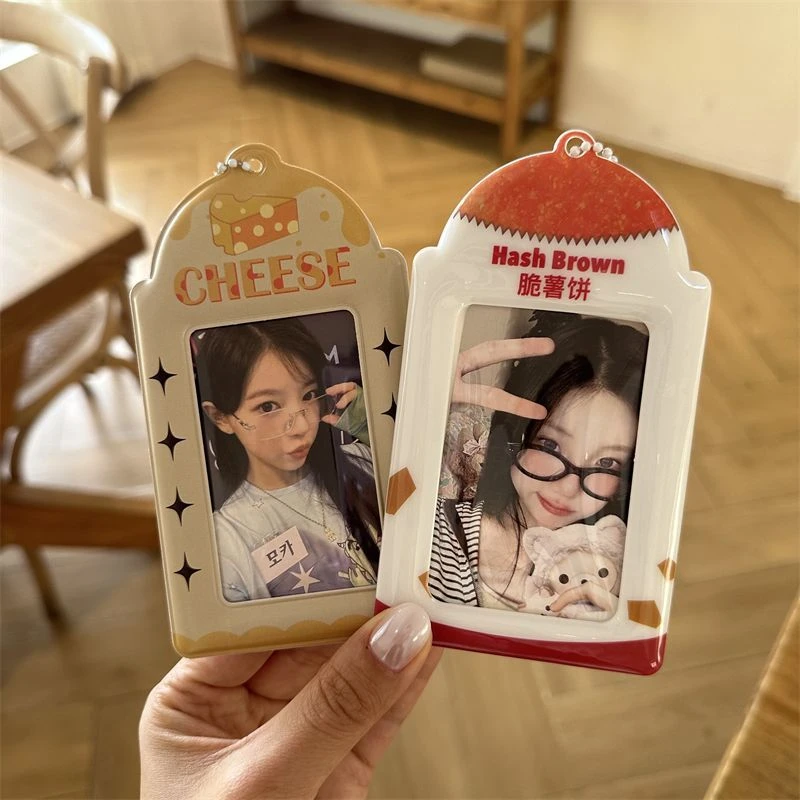 ins风原创脆薯饼芝士3寸卡套拍立得爱豆小卡校园卡追星收纳包挂件