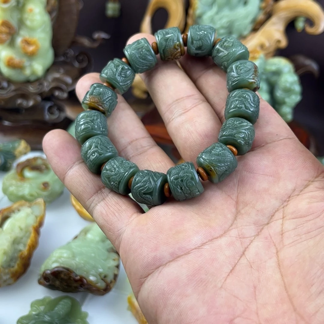 岫岩河磨玉（透闪石质玉）未镶嵌吊坠(不含链)