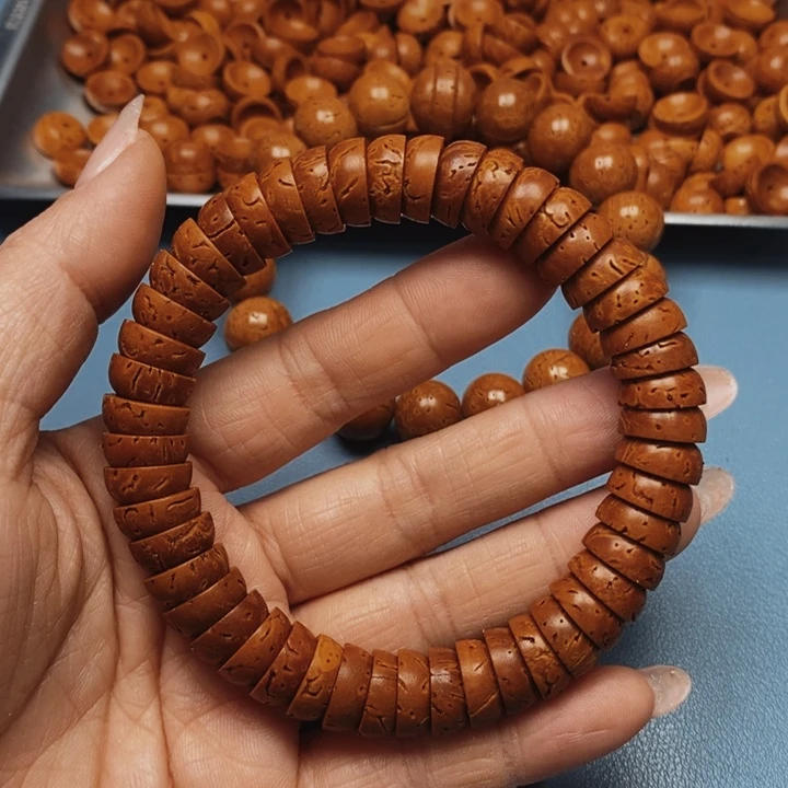 桃核手串饭碗12花皮色差44颗