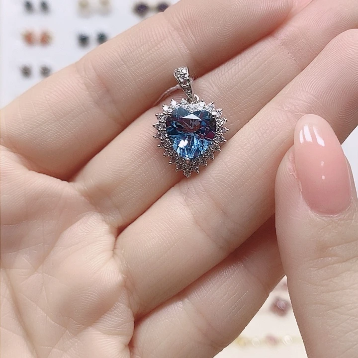 托帕石颈饰银S925镶嵌127