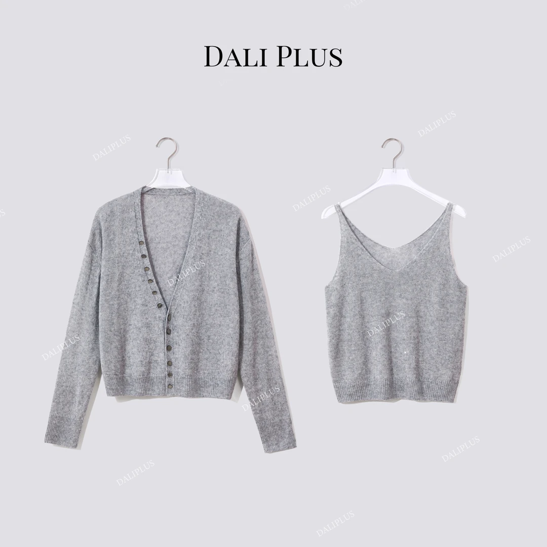 DALI PLUS“山羊绒吊带背心两件套开衫”长袖针织-D5CK2060-2