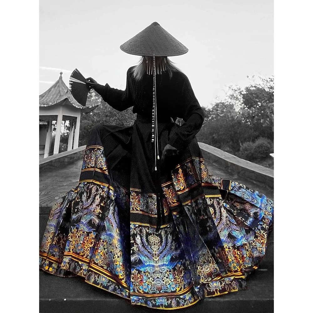 新中式男装中国风明制马面裙男秋季国潮高级感改良汉服清冷感裙裤