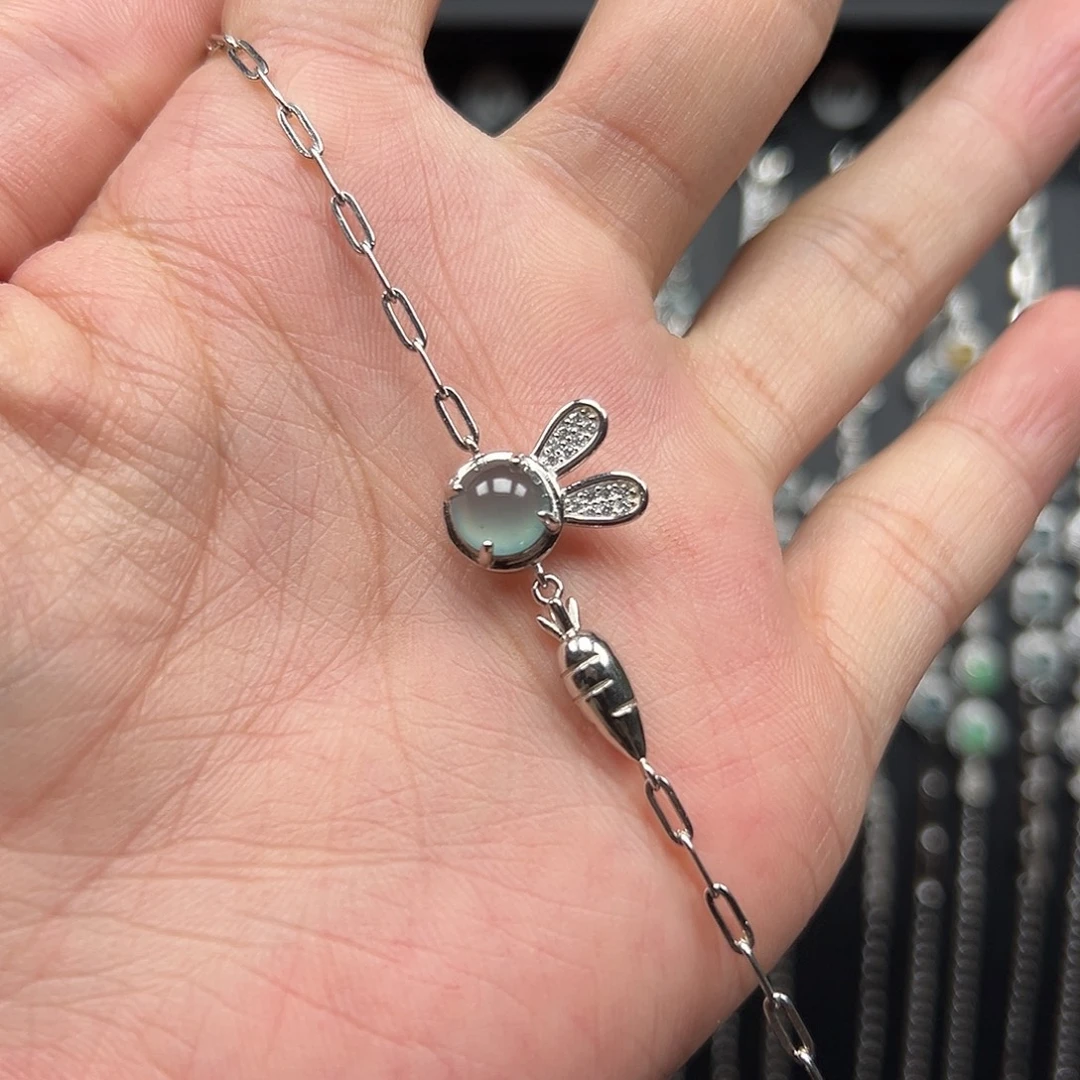 翡翠银S925镶嵌手链