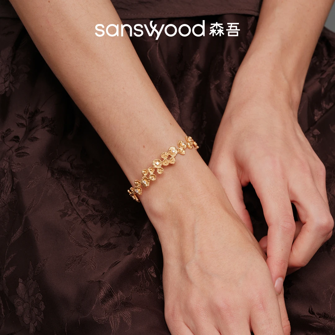 925银合成锆石手镯 sanswood森吾《奥菲莉亚》法式优雅手镯轻奢
