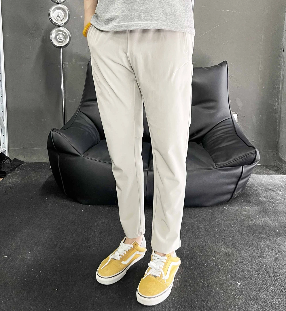 秋季三防速干柠檬裤lu平替防风防水紫外线冰丝轻薄弹力男休闲裤