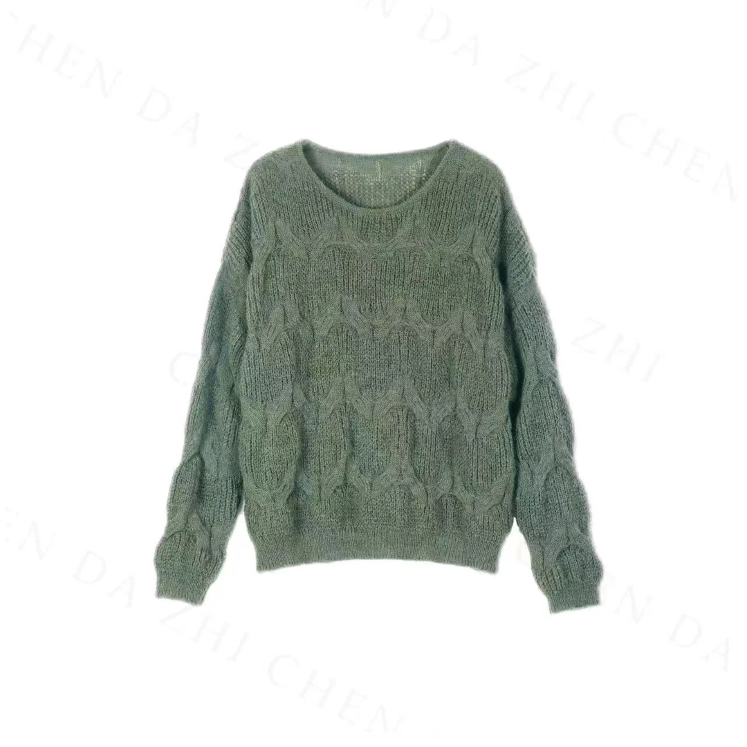 【一桐清仓】三色毛衣休闲复古慵懒秋季宽松时尚毛衣百搭3QMXZ2199