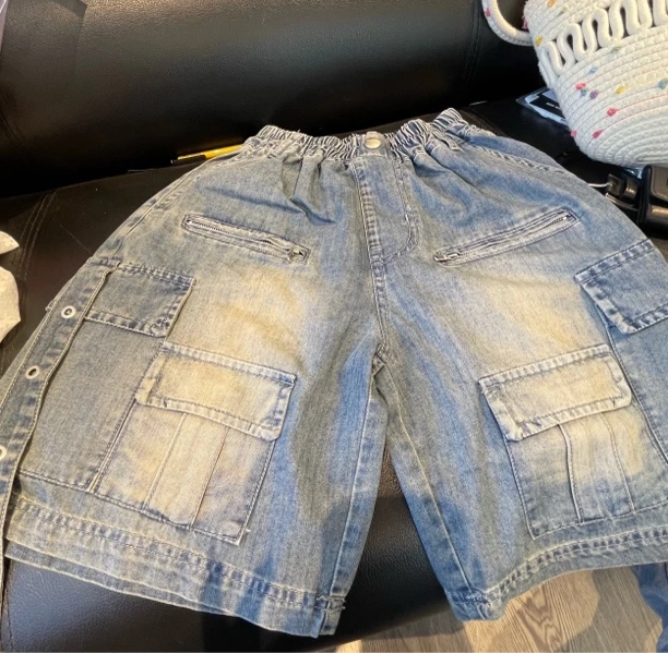 【郭郭童品】熊➕牛仔工装短裤35229