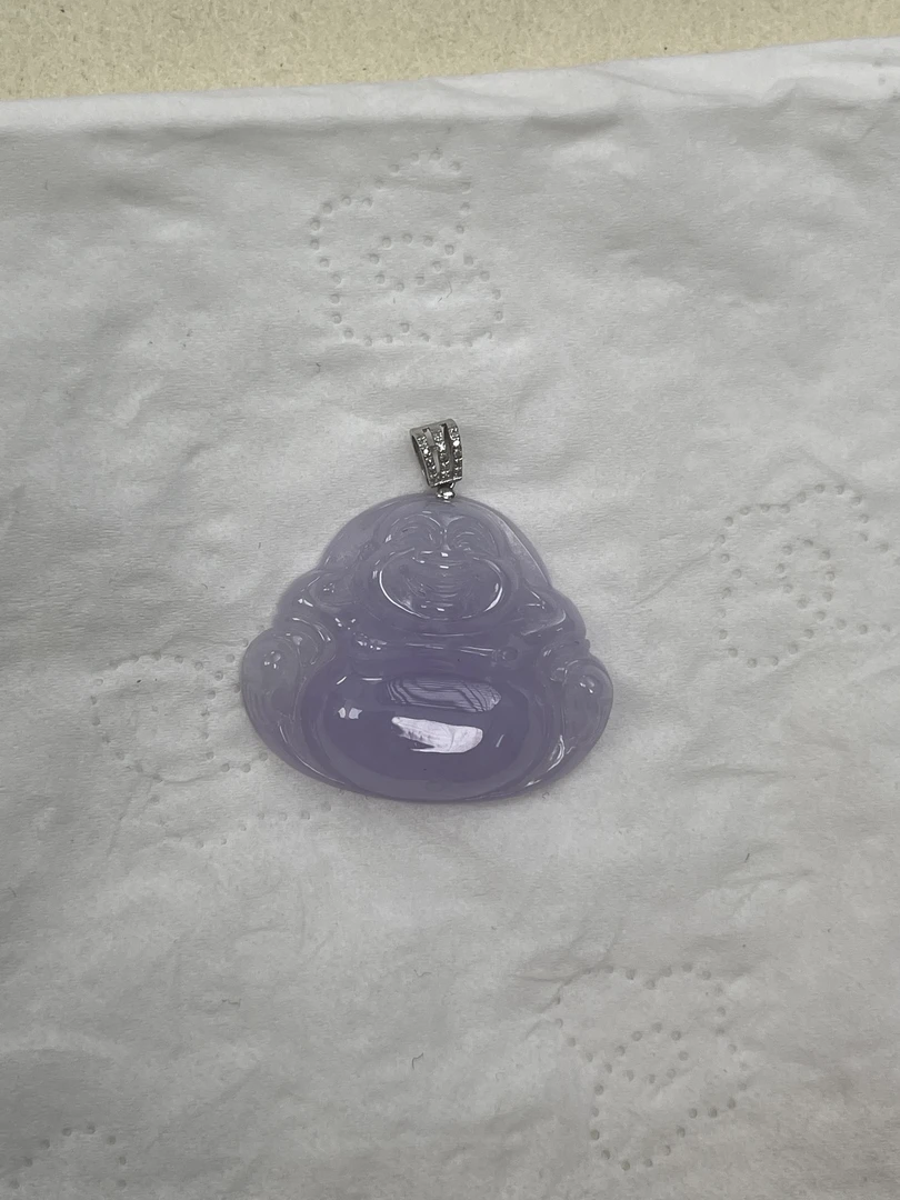 天然缅甸a货翡翠紫佛