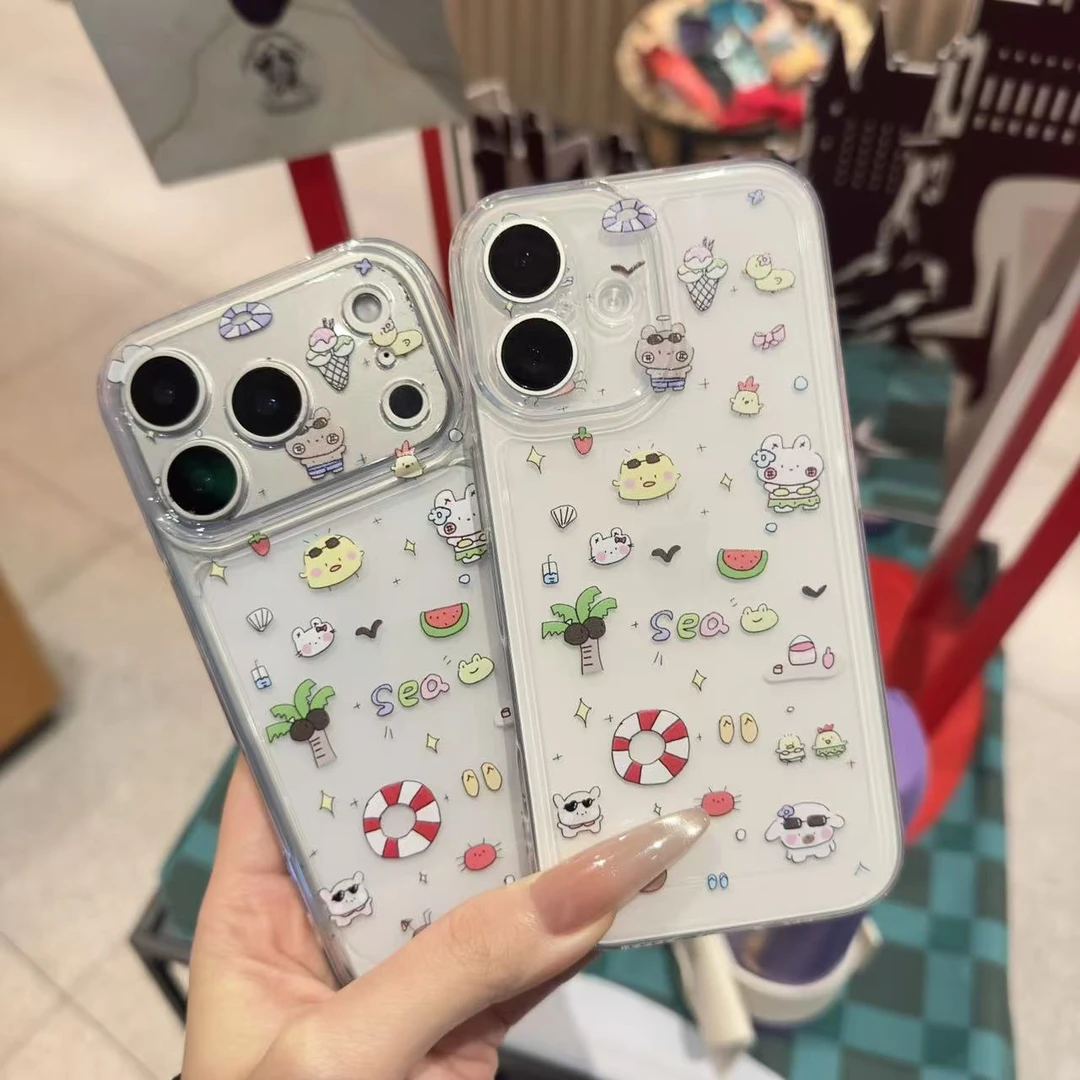 Q版卡通插画适用苹果17promax手机壳16小米华为14防摔可爱