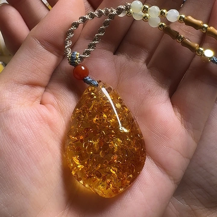 琥珀（花珀）未镶嵌颈饰吊坠