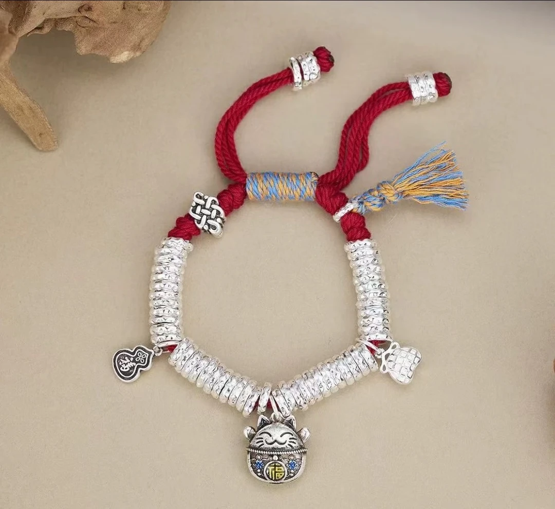 YZ068红绳招财猫盘缠手环无礼盒